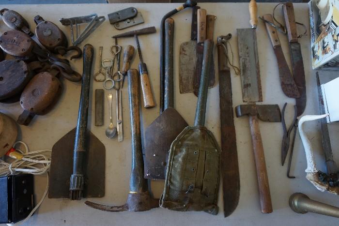 Military trench shovels and more