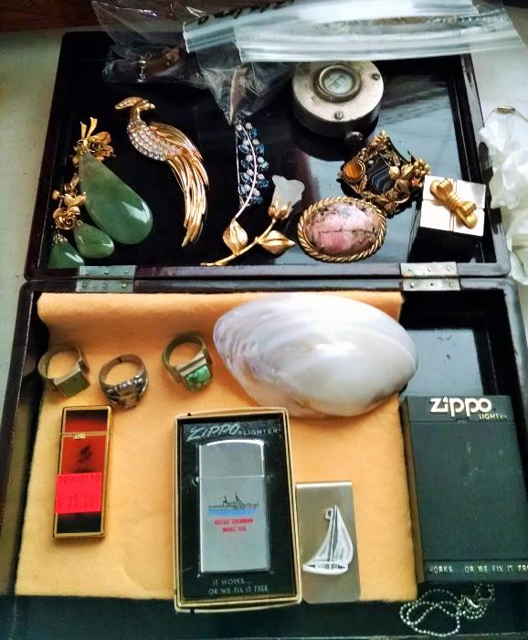 Costume jewelry and assorted lighters