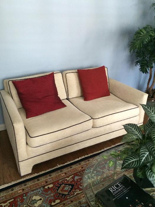 Love seat, also in excellent condition, perfect for small spaces.