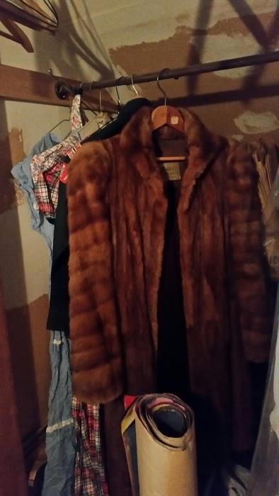 mink fur coat; vintage clothing; main floor or upstairs