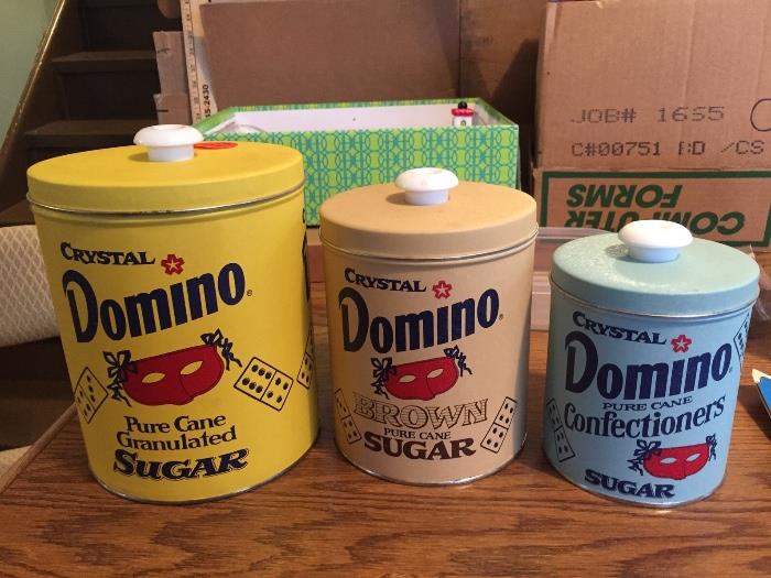 Vintage Domino sugar canister set