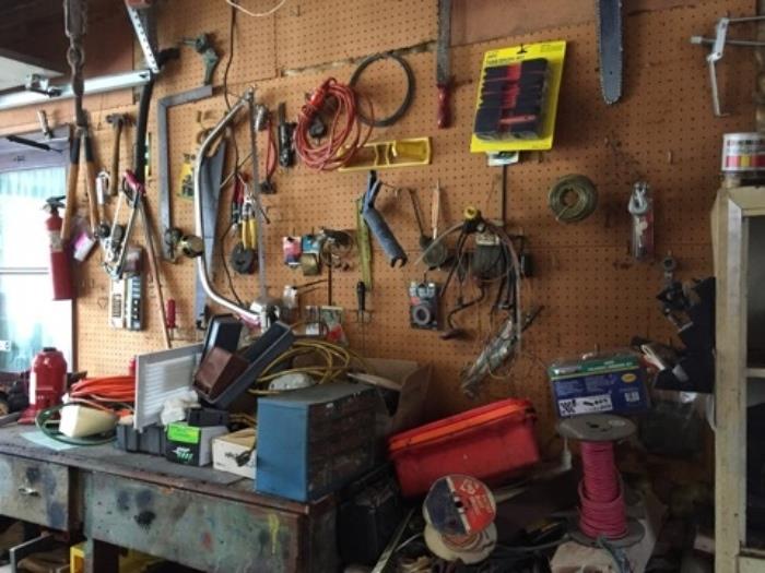 Lots of tools and car stuff