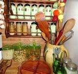 Jadite, Depression Glass, Spice Rack, Canisters, Jadeite