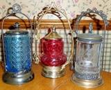 Pickle Casters, Cranberry Glass Pitcher, Opalescent Glass, Vaseline Glass, Jadite, Depression Glass, Spice Rack, Canisters, Jadeite, Vase