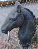 Hitching Post, Cast Iron Horse Head, Primitives, Antiques