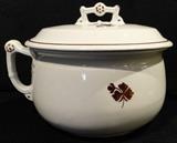 TEA PRINT IRONSTONE: Alfred Meakin, Anthony Shaw, Arthur J. Wilkinson Late R. Alcock, R. Cochran & Co. Glasgow, Wedgwood, Red-Cliff, Anthony Shaw & Son, John Edwards, H. Burgess & Burslem, Powell & Bishop, Clementson Brothers, Mellor & Taylor, Baker & Chetwynd, Johnson Brothers, Wedgwood, W.H. Grindley. Chamber Pot