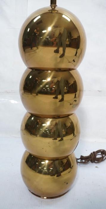 Lot 6:  George Kovacs Brass Four Ball Table Lamp.  No Shade.: Dimensions:  H: 33 inches: W: 7 inches --- 