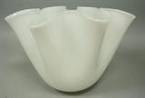 Lot 29:  Art Glass Murano Handkerchief Vase. Milky color.: Dimensions:  H: 9 inches: W: 12 inches: D: 12 inches --- US Shipping charge: $35