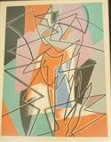 Lot 57:  Gino Severini Lithograph Print. Pencil signed and numbered 197/200.  Pas De Deux.  1952 Italian Modernism.  : Dimensions:  Image Size: H: 16 inches: W: 12.5 inches --- US Shipping charge: $35