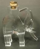 Lot 62:  Large Italian TIMOS Lucite Elephant Lighter. 70's Modern Mid Century. Signed: Dimensions:  H: 9.75 inches: W: 8.5 inches: D: 2.25 inches --- US Shipping charge: $35