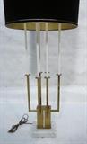 Lot 78:  Tall TOMMI PARZINGER style Brass & Marble Table Lamp. Six brass arms with white "candles". : Dimensions:  H: 46.5 inches: W: 17 inches --- 