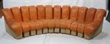 Lot 439:  DESEDE STENDIG Non-Stop Sofa Couch.  12 Section Serpentine adjustable Couch in Leather.  UELI BERGER, ELEANORA PEDUZZI-RIVA AND HEINZ ULRICH: Dimensions:  H: 29.5 inches: W: 120 inches: D: 41 inches --- 