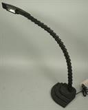 Lot 465:  Black Vertebrae Table Lamp. MARIO BERTORELLE. Proteo Model. Massanzago, Italy. Flexible arm adjusts. : Dimensions:  H: 23 inches: W: 24 inches: D: 6 inches --- 