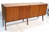 Lot 474:  Swedish Modern Teak Credenza. Four doors. : Dimensions:  H: 29 inches: W: 62.5 inches: D: 16 inches --- 