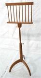 Lot 476:  American Studio Woodworker Modernist Music Stand. Adjustable height & swivel. Tripod base. : Dimensions:  H: 57 inches: W: 24 inches: D: 20 inches --- 