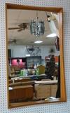 Lot 481:  PEDERSEN HANSEN Danish Teak Modern Wall Mirror. Marked: Dimensions:  H: 44.25 inches: W: 27.25 inches: D: 2.75 inches --- 
