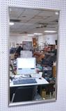 Lot 597:  Aluminum Decorator Wall Mirror. Rectangle. Heavy Frame. : Dimensions:  H: 49 inches: W: 27 inches --- 