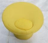Lot 599:  Yellow Circle Modernist Lounge Chair. PIERRE POULIN. ARTIFORT Label. : Dimensions:  H: 30 432 inches: W: 43 inches: D: 43 inches --- 