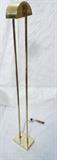 Lot 624:  Brass Modernist Floor Lamp. Two thin square rods support half dome brass shade.: Dimensions:  H: 62 inches --- 