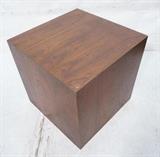 Lot 631:  American Modern Walnut Cube Table Pedestal. Square : Dimensions:  H: 21 inches: W: 21 inches: D: 21 inches --- 