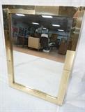Lot 634:  Gold Tone PAUL EVANS style Cityscape Wall Mirror. Shiny & Satin finish tile panels. : Dimensions:  H: 40 inches: W: 30 inches --- 