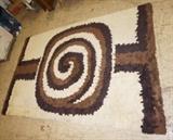 Lot 716:  Large room size shag carpet rug. Brown & neutral. : Dimensions:   --- 