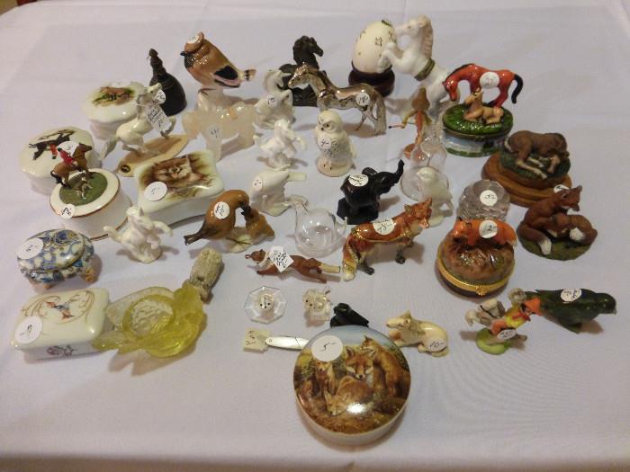 Vintage & Other Animal Figurines, Boxes & Miniatures, Primarily Horses & Foxes (inc. German, ANRI, Bone China & Fur)
