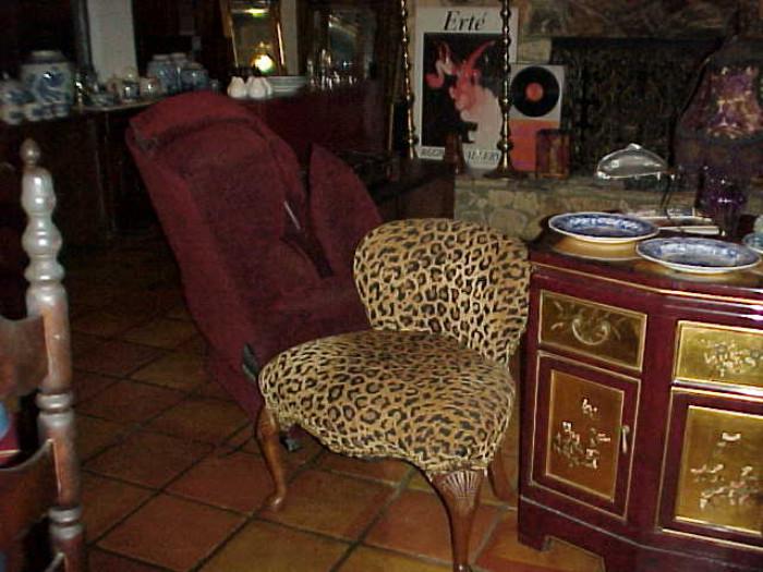 Leopard print chair, Erte poster