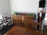 Oak buffet, Large nut cracker, Tea cart