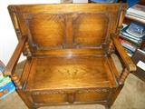 Aantique oak Monk's bench