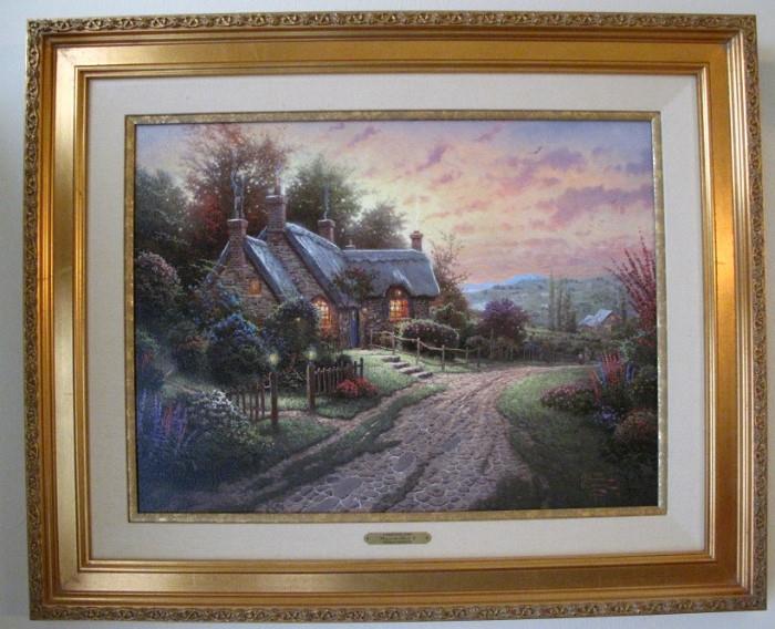 Thomas Kinkade, Painter of Light, "A Peaceful Time", Places in the Heart II; Limited Edition Print on Canvas (24" x 18")  Signed & Numbered DNA encoded ink 85/2950 S/N Canvas