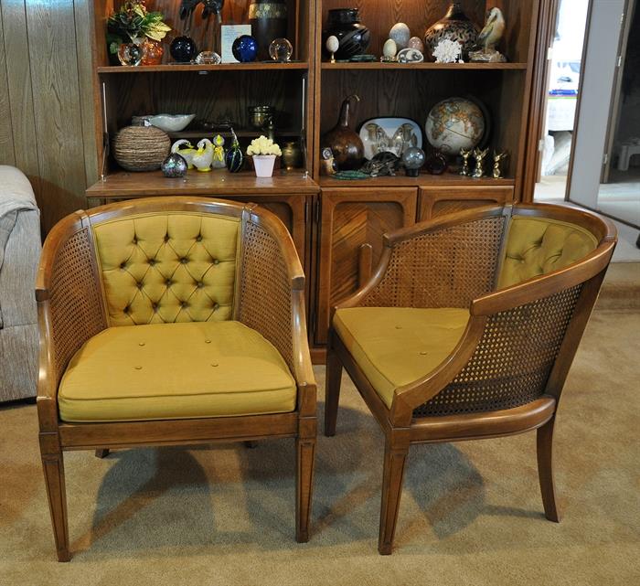Two very solid Italian style chairs.  Upholstery is clean and the wood is in unscarred condition.