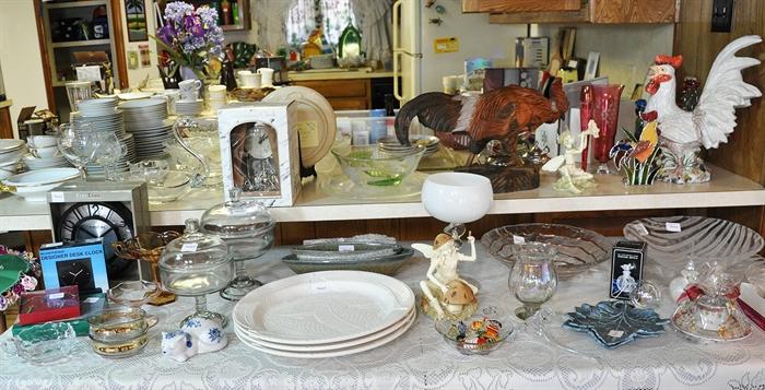 The kitchen area has a lot of new items include large platters that are terrific for parties.  There are also a couple of vintage pieces of glass.