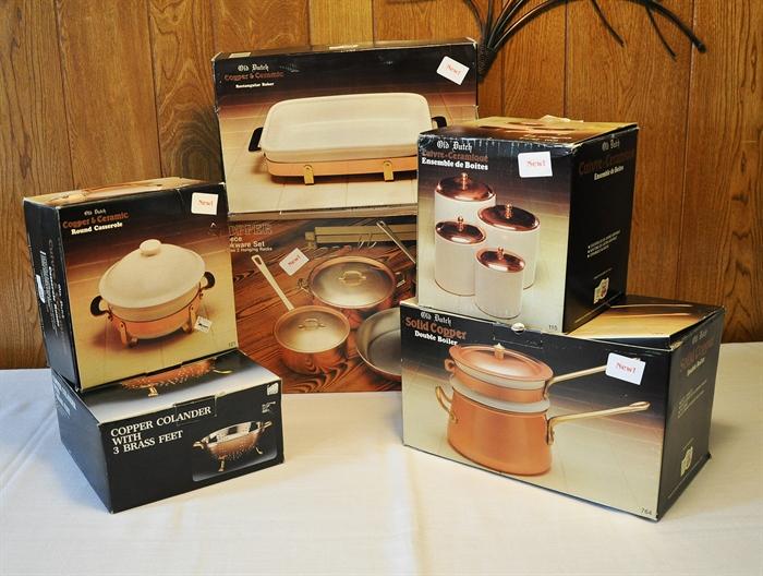 All new copper cookware plus casseroles, canisters, etc.