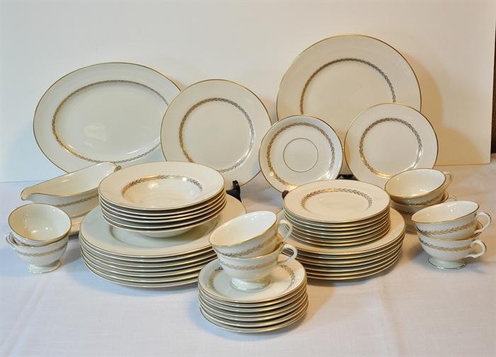A service for 8 of Pickard Laurel.  Pickard is one of the finest names in china.  This set is in excellent condition - a wedding present in 1943.