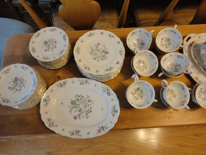 Franconia Milley Flowers Service for 12 with extra pieces 
