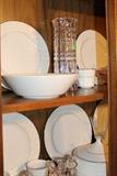 Part of the china and crystal in china cabinet.