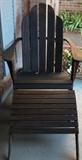 Teak Adirondack chairs. This one has a foot stool with it and there is another one.