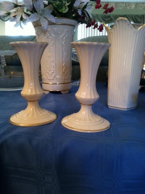 White ceramic vases