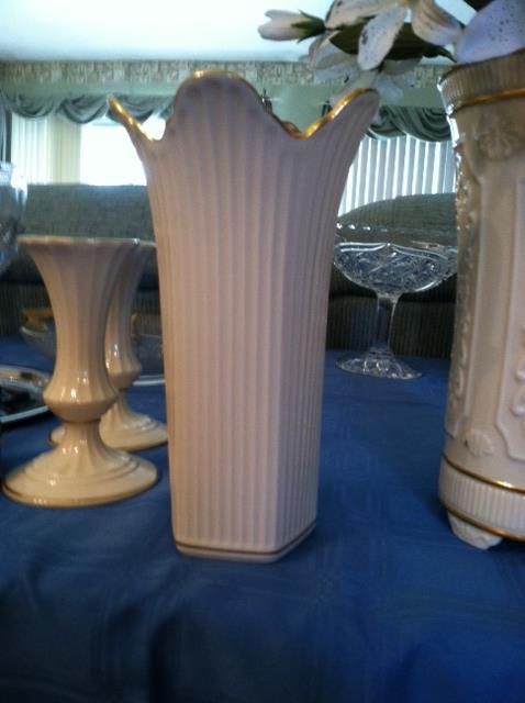 Ceramic vase - gold rimmed