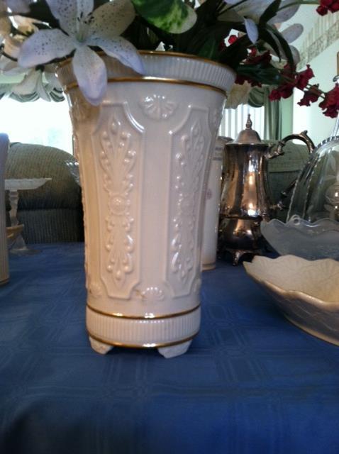 ceramic vase - gold rimmed