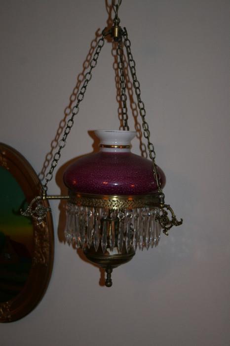 Vintage hanging glass lamp