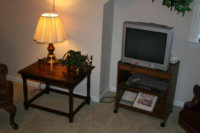 TV & DVD player, mid century side table