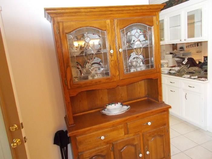 Another Formal China Cabinet - 2 Glass Doors on Top - 3 Solid Wood Doors on Bottom!
