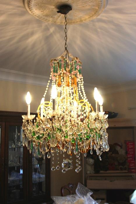 crystal and glass chandelier
