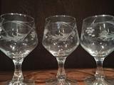 Etched Glass Wine Glasses