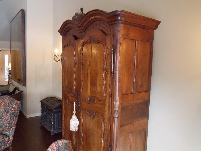 17th Century French Provincial Fruitwood Armoire