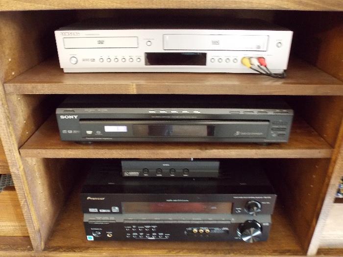 Pioneer Receiver, Sony CD Player, Samsung DVD / VHS