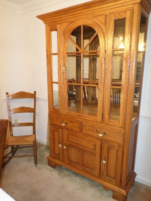 Oak China Cabinet,Oak Rocking Chair