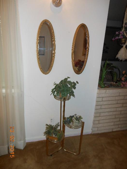 mirrors and plant stand